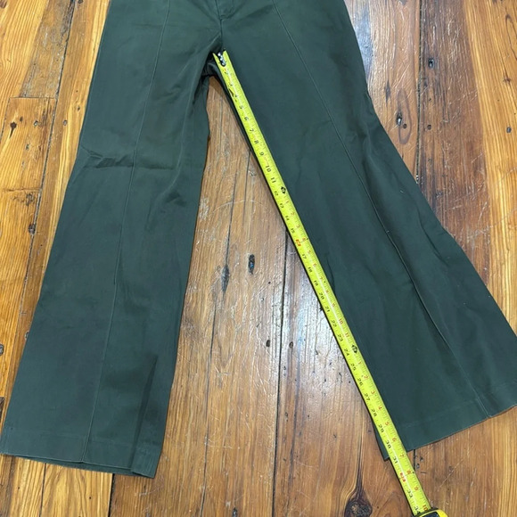 Banana Republicublic High Waisted Wide Leg Green 100% Cotton size 12 - Picture 5 of 8